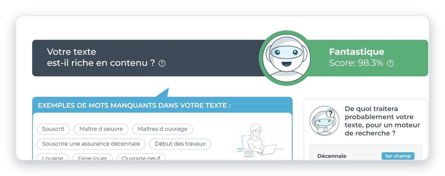Richesse SEO du contenu : 98,3 %